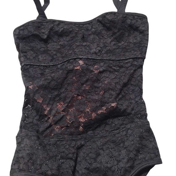 New Scop Swimwear | Black One Piece, Lace With Sheer Mid Section | Size Medium - Picture 13 of 15